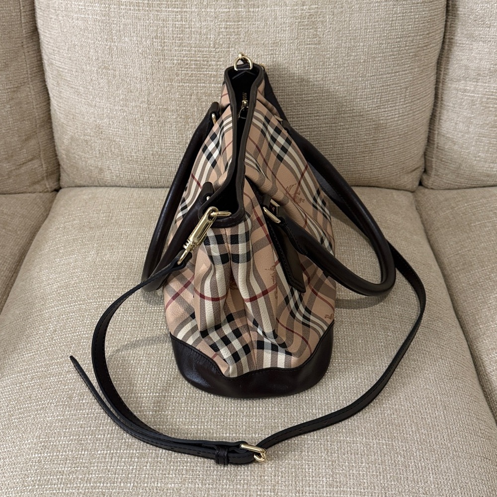 Burberry Beige and Brown Check Shoulder Bag - Picture 8 of 16